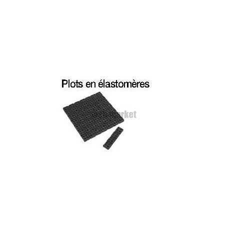 ALDES Lot de 4 plots élastomères en néoprène noir 45x45 mm épaisseur 20 mm