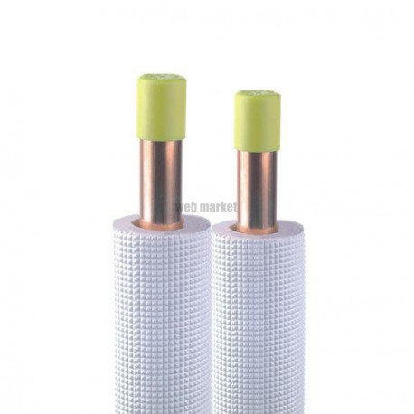 COURONNE FILMEE TUBE CUIVRE 3/8-5-8 ISOLE PE BLANC 20M
