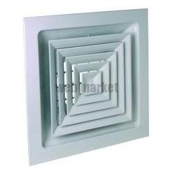 ALDES Diffuseur fixe et plenum pour dalle plafond 600x600 acier blanc SF704R TP D250