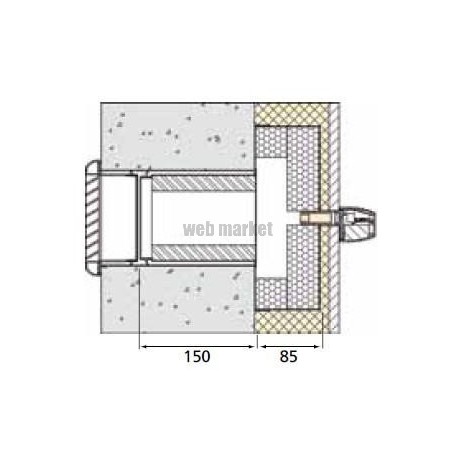 Scd n max 30 - kit silencieux en traversee de mur pour entrées d'air 30 m3/h