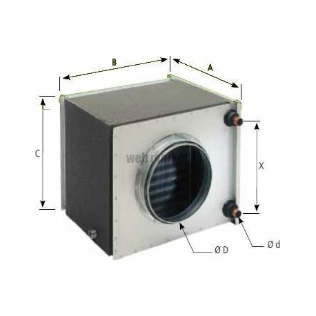 Bft 315 - batterie eau glacée raccordement circulaire d315 - batterie