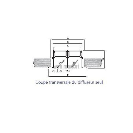 Lsd-pl 4x1200 b - diffuseur lineaire a fentes