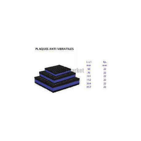 PLAQUE ANTI VIBRATION 150X150X22MM