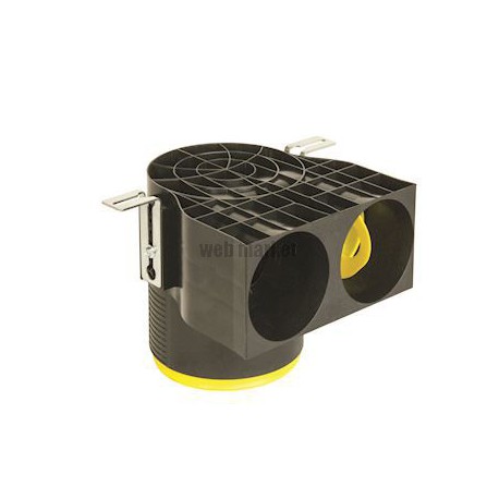 Manchette Optiflex courte D125 coudée à 90° avec 2 piquages pour conduit D75