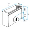 ALDES Plénum isolé en acier pour grille avec piquage sur le côté ME F3 200x100 D125
