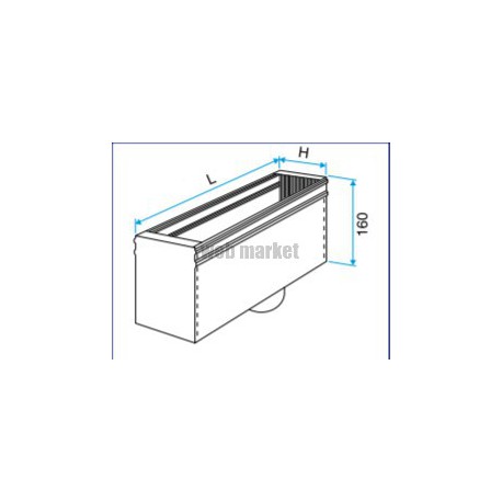 ALDES Plénum en acier pour grille avec piquage sur lSuparrière MT F3 400x150 D160