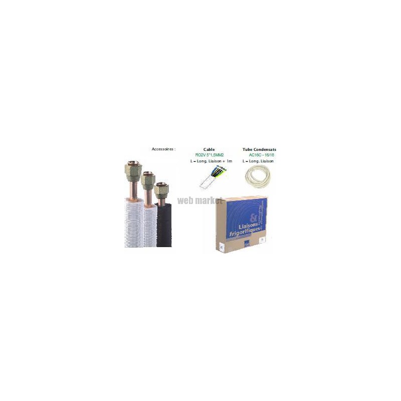 KIT INSTALLATION FLARE 1/4-1/2 PE BLANC 11M 5G15 COND