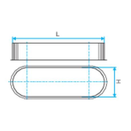 ALDES Bouchon mâle oblong BMO - L 545mm x H 165mm