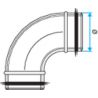 ALDES Coude galvanisé 90° à joint - Diamètre 125 mm embouti