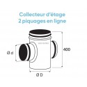 Collecteur d'étage 2 piq. à 90° - CET - Diamètre 250 / 125 mm - Avec joint
