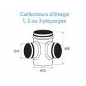 Collecteur d'étage 2 piq. en ligne - CEL - Diamètre 160 / 125 mm - Avec joint