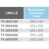 Trappe pour conduit rectangulaire - TV - Dimensions 200 x 100