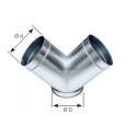 Culotte à 90° - CU - Diamètre 400 mm vers 2 x 400 mm - Acier galvanisé