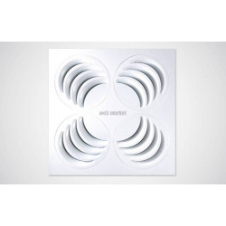 ATLANTIC PLAY-KLIN 675L D200 - DIFFUSEUR MULTI DIRECTIONS 675 x 675 + PLENUM D200 LATERAL