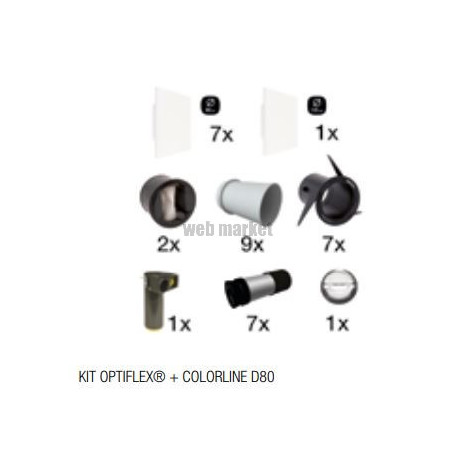 ALDES Kit OPTIFLEX + ColorLINE D80 pour 1 cuisine + 2 bains + 5 branches insufflation