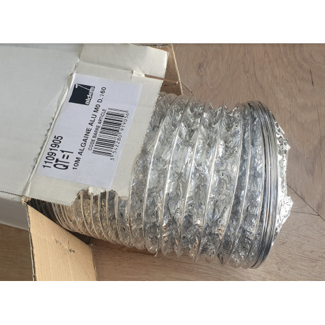 ALDES Conduit flexible souple L 10m algaine alu calorifugé M0-M1 diamètre 125mm
